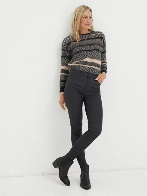 Women Fatface Pants and Leggings Black Five Pocket Coated Leggings Women Fatface Pants and Leggings Black Five Pocket Coated Leggings