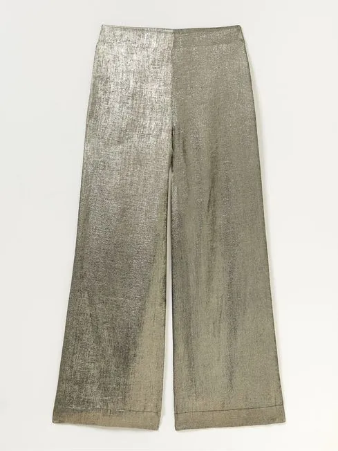 Women Fatface Pants and Leggings Sofia Gold Metallic Trousers