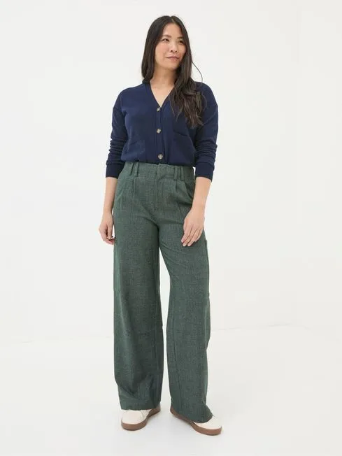 Women Fatface Pants and Leggings Wessex Dark Green Wide Leg Trousers