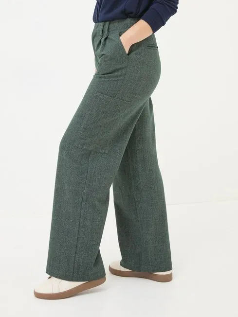 Women Fatface Pants and Leggings Wessex Dark Green Wide Leg Trousers