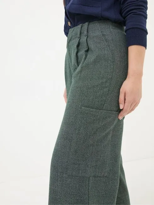 Women Fatface Pants and Leggings Wessex Dark Green Wide Leg Trousers