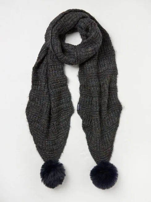 Women Fatface Scarves Black Sparkle Scarf