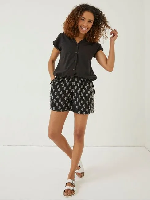 Women Fatface Shirts and Blouses Black Linen Blend Val Shirt Women Fatface Shirts and Blouses Black Linen Blend Val Shirt