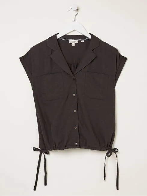 Women Fatface Shirts and Blouses Black Linen Blend Val Shirt Women Fatface Shirts and Blouses Black Linen Blend Val Shirt