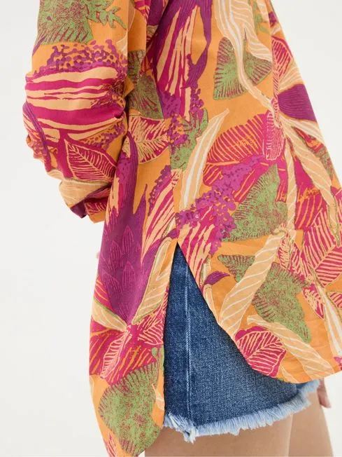 Women Fatface Shirts and Blouses Carolin Orange Tropical Floral Shirt