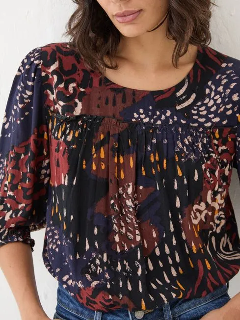 Women Fatface Shirts and Blouses Multi Shelly Animal Blouse Women Fatface Shirts and Blouses Multi Shelly Animal Blouse