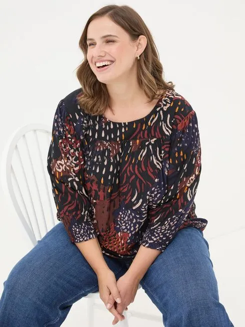 Women Fatface Shirts and Blouses Multi Shelly Animal Blouse Women Fatface Shirts and Blouses Multi Shelly Animal Blouse