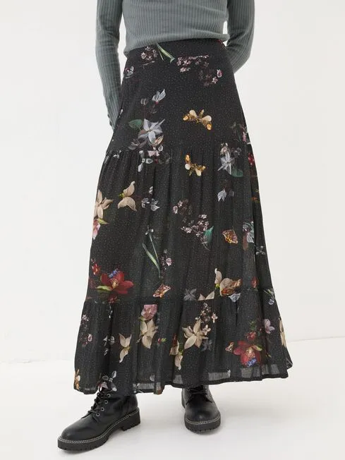 Women Fatface Skirts Black Anika Moonlit Skirt