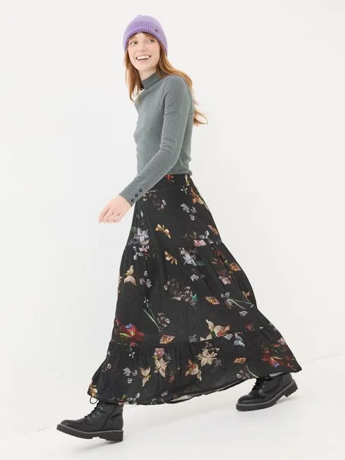 Women Fatface Skirts Black Anika Moonlit Skirt Women Fatface Skirts Black Anika Moonlit Skirt