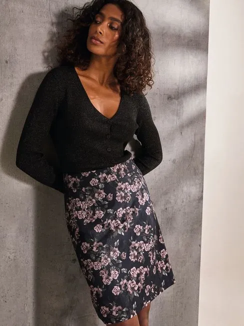 Women Fatface Skirts Cally Blue Jacquard Mini Skirt