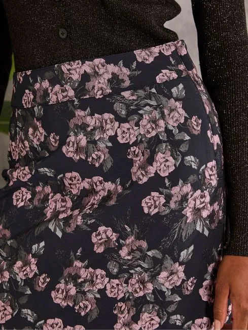 Women Fatface Skirts Cally Blue Jacquard Mini Skirt