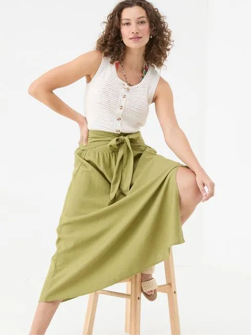 Women Fatface Skirts Sascha Green Midi Skirt