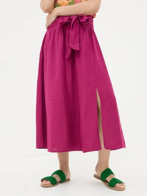 Women Fatface Skirts Sascha Purple Midi Skirt With Linen