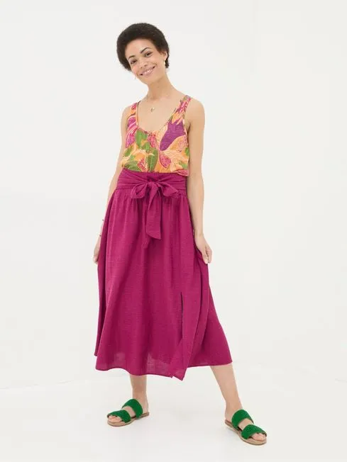 Women Fatface Skirts Sascha Purple Midi Skirt With Linen Women Fatface Skirts Sascha Purple Midi Skirt With Linen