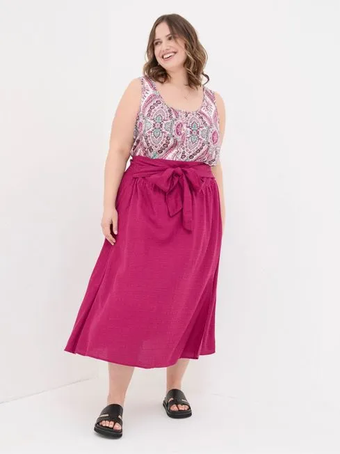 Women Fatface Skirts Sascha Purple Midi Skirt With Linen Women Fatface Skirts Sascha Purple Midi Skirt With Linen