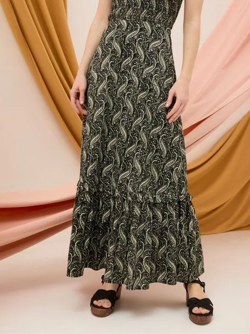 Women Fatface Skirts Vita Black Paisley Maxi Skirt