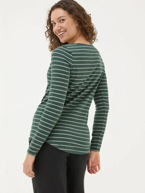 Women Fatface Tops and TShirts Dark Teal Sparkle Breton TShirt Women Fatface Tops and TShirts Dark Teal Sparkle Breton TShirt