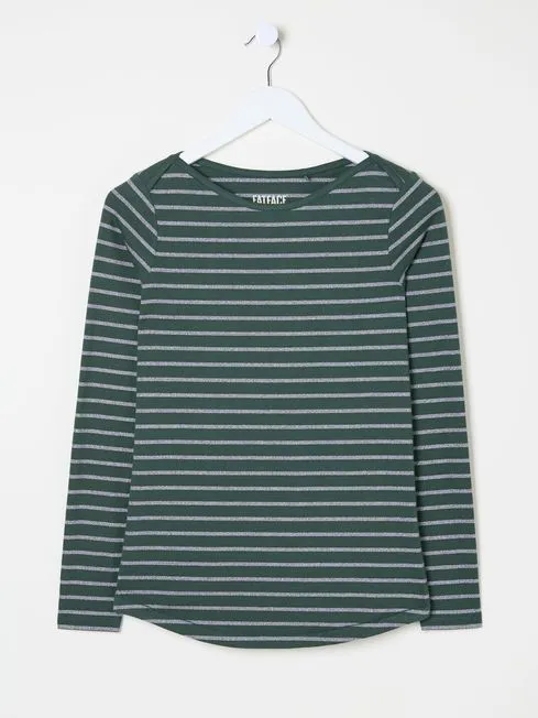 Women Fatface Tops and TShirts Dark Teal Sparkle Breton TShirt Women Fatface Tops and TShirts Dark Teal Sparkle Breton TShirt