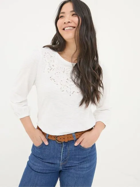 Women Fatface Tops and TShirts Penny White Top Women Fatface Tops and TShirts Penny White Top