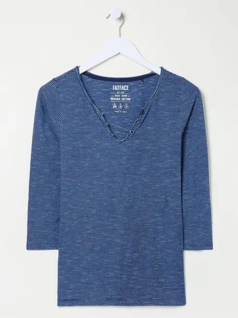 Women Fatface Tops and TShirts Porter Blue Stripe TShirt