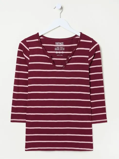 Women Fatface Tops and TShirts Porter Red Organic Cotton Stripe TShirt Women Fatface Tops and TShirts Porter Red Organic Cotton Stripe TShirt