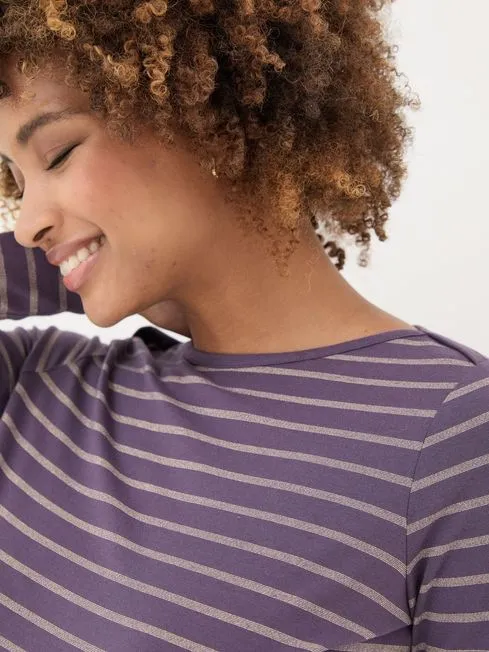 Women Fatface Tops and TShirts Purple Sparkle Breton TShirt Women Fatface Tops and TShirts Purple Sparkle Breton TShirt