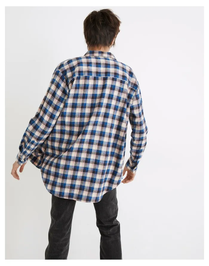 Women Flannel Sunday Shirt In Delgany Plaid Blue Shadow Madewell Tops and Shirts Women Flannel Sunday Shirt In Delgany Plaid Blue Shadow Madewell Tops and Shirts