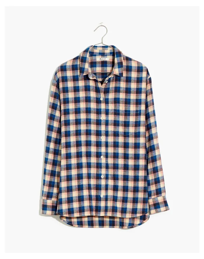 Women Flannel Sunday Shirt In Delgany Plaid Blue Shadow Madewell Tops and Shirts Women Flannel Sunday Shirt In Delgany Plaid Blue Shadow Madewell Tops and Shirts
