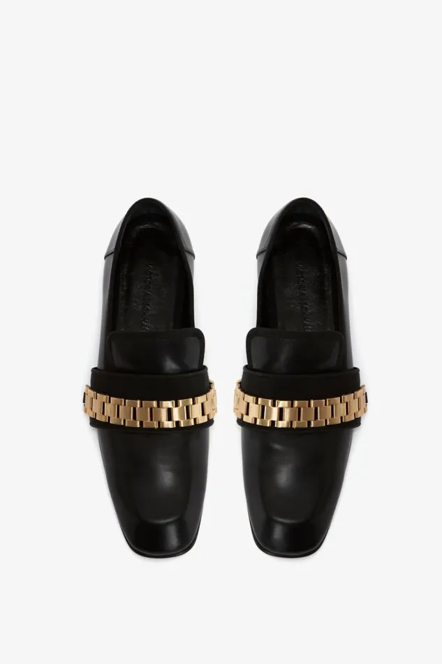 Women Flats Victoria Beckham Mila Chain Loafer In Black