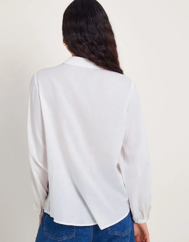 Women Flora Cutwork Shirt White Monsoon Tops and Blouses