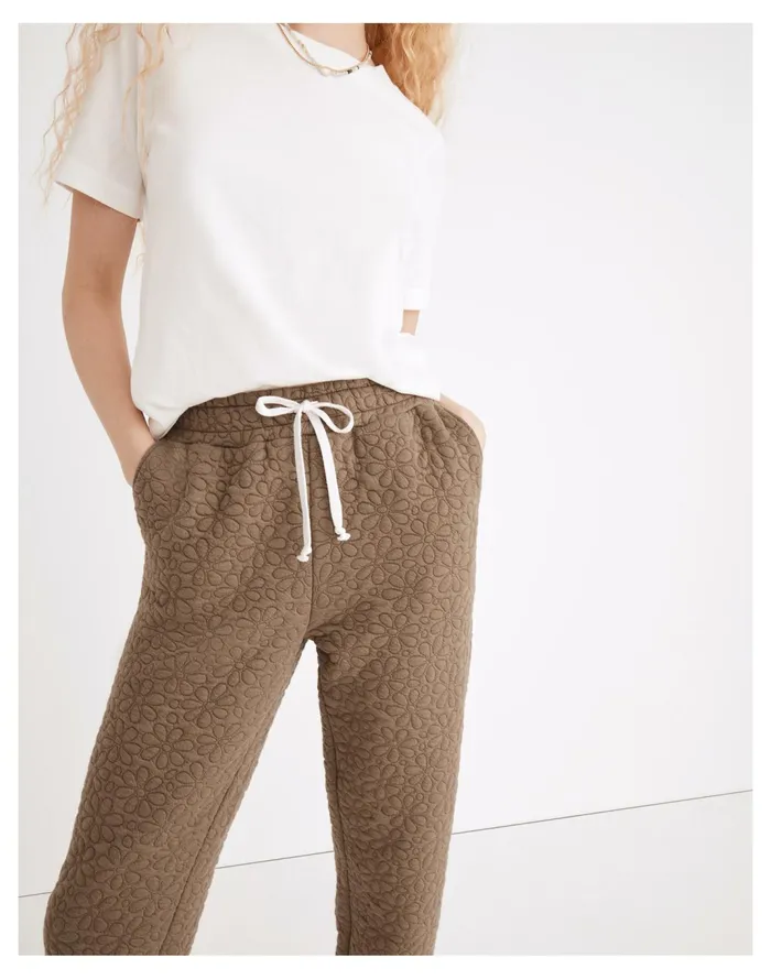 Women Flower Puff Jacquard Retro Sweatpants Distant Surplus Madewell Tees Women Flower Puff Jacquard Retro Sweatpants Distant Surplus Madewell Tees