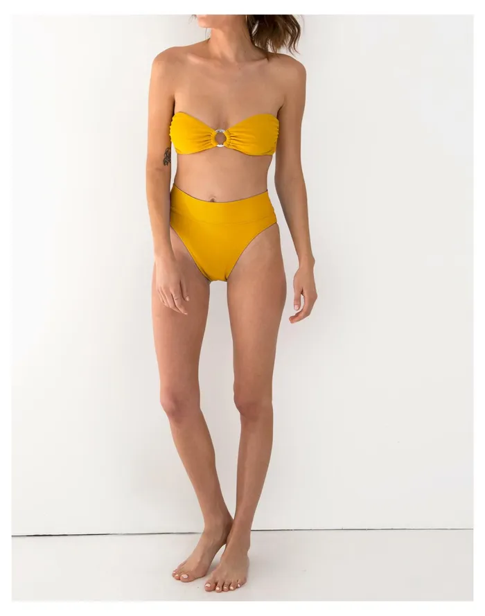 Women GALAMAAR Mia Ring Bikini Top Pale Chamois Madewell Swim Women GALAMAAR Mia Ring Bikini Top Pale Chamois Madewell Swim