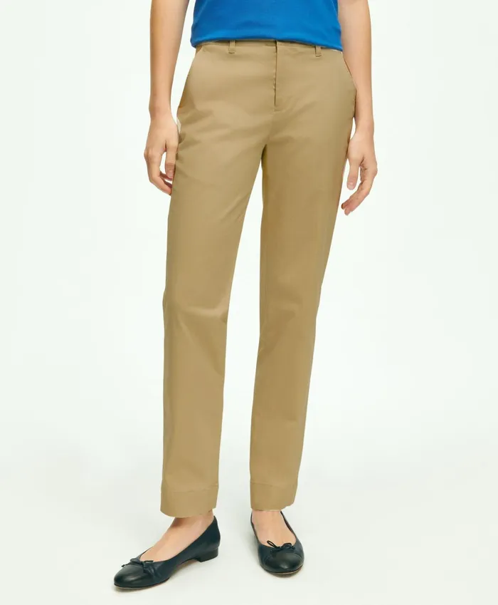Women Garment Washed Stretch Cotton Chinos Light Beige Brooks Brothers Pants and Skirts Women Garment Washed Stretch Cotton Chinos Light Beige Brooks Brothers Pants and Skirts
