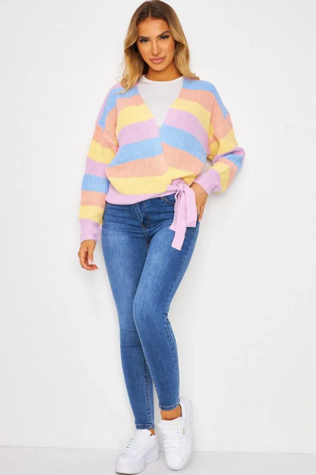Women Gilet CacheCache En Maille RoseVioletBleu Pink Brentiny Paris Cardigans Women Gilet CacheCache En Maille RoseVioletBleu Pink Brentiny Paris Cardigans
