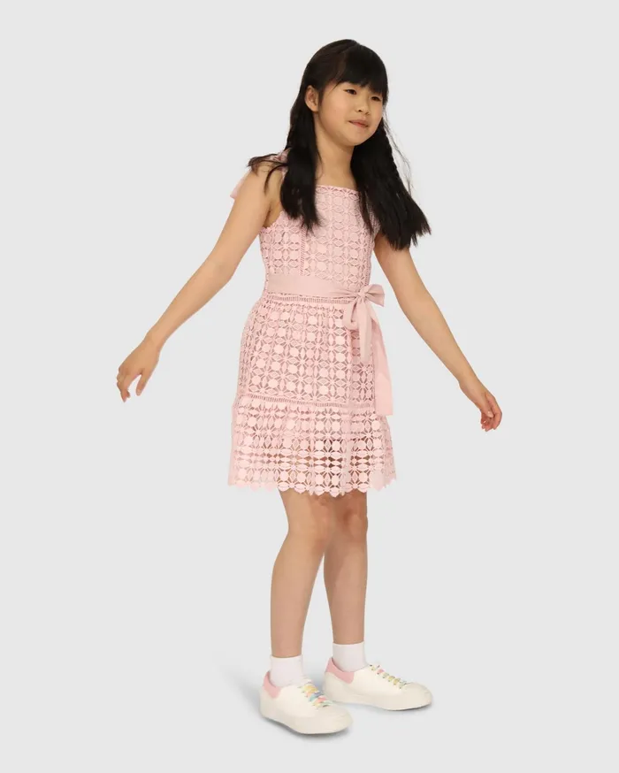 Women Girls Belle and Bloom Rosy Mini Lace Dress 8211 Dusty Rose