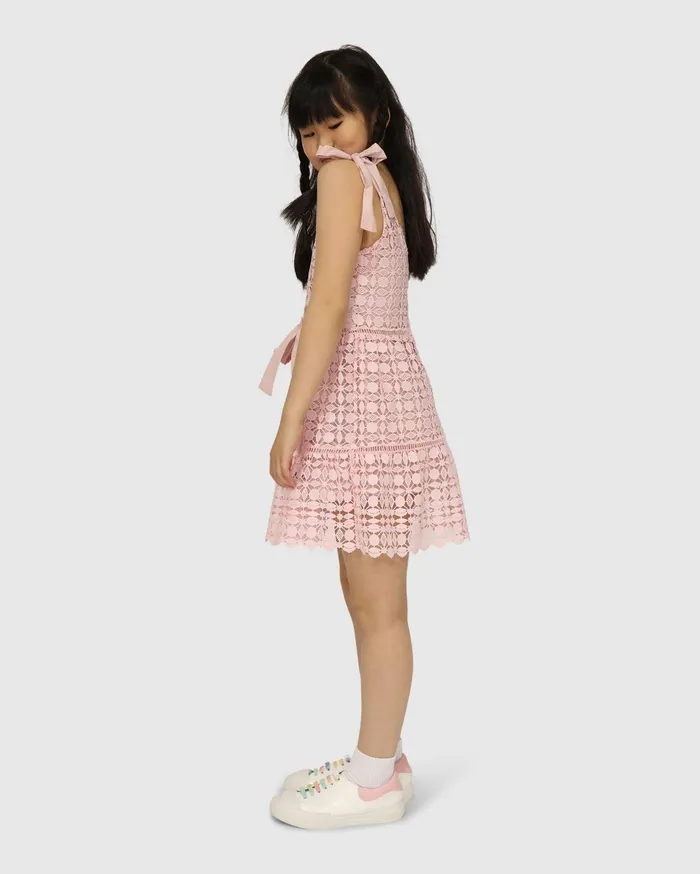 Women Girls Belle and Bloom Rosy Mini Lace Dress 8211 Dusty Rose