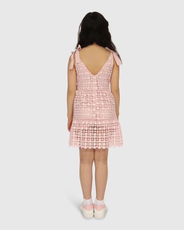 Women Girls Belle and Bloom Rosy Mini Lace Dress 8211 Dusty Rose