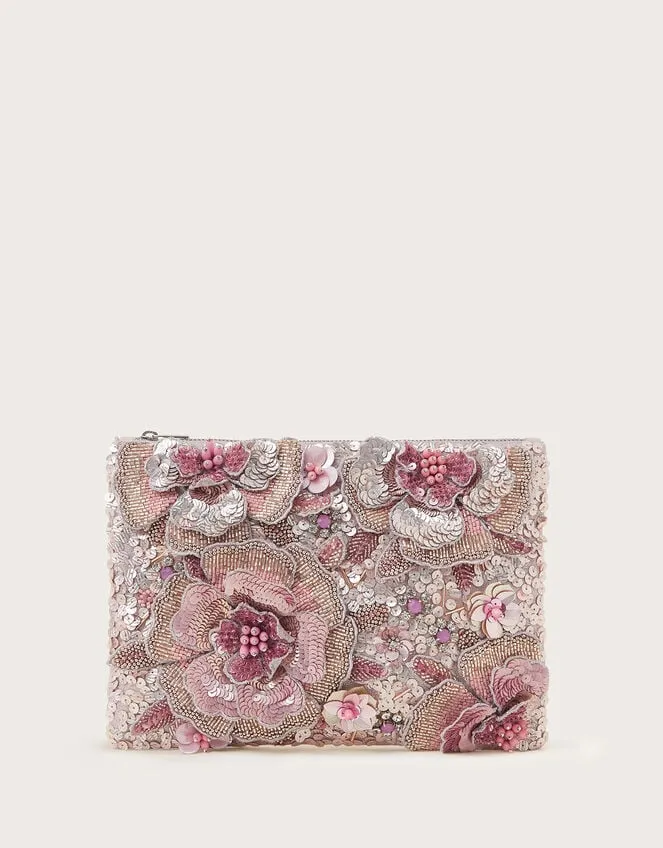 Women HandEmbellished 3d Flower Pouch Monsoon Bags and Purses