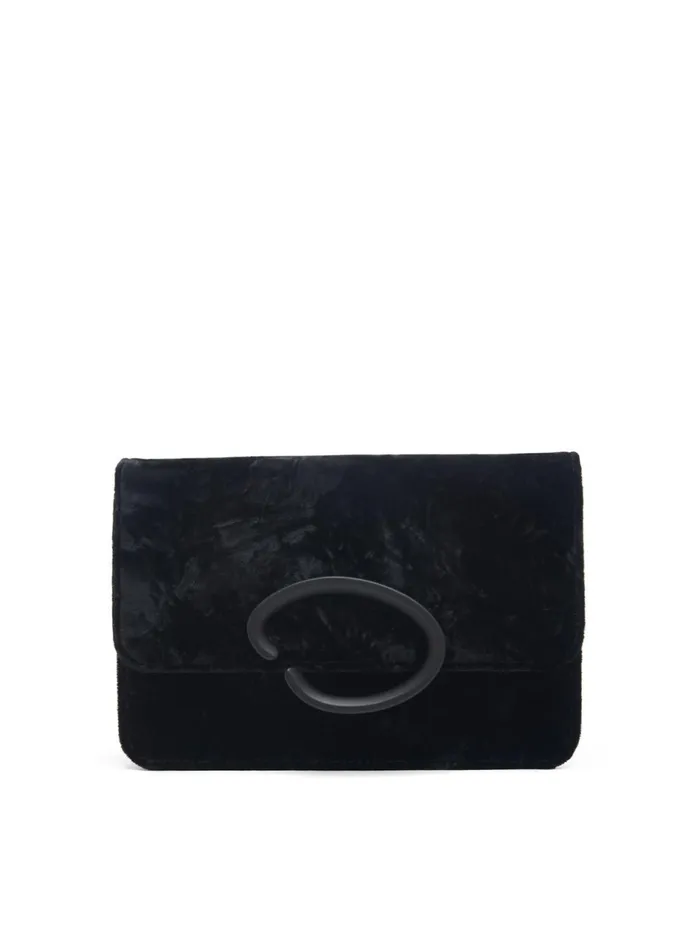 Women Handbags Oscar De La Renta Crushed Velvet O Pochette Black Women Handbags Oscar De La Renta Crushed Velvet O Pochette Black