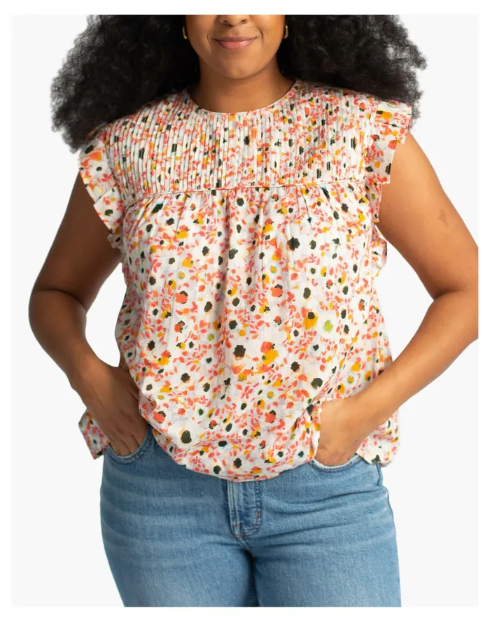 Women HarperSage Optimist Blouse Pink Multi Madewell Tops and Shirts