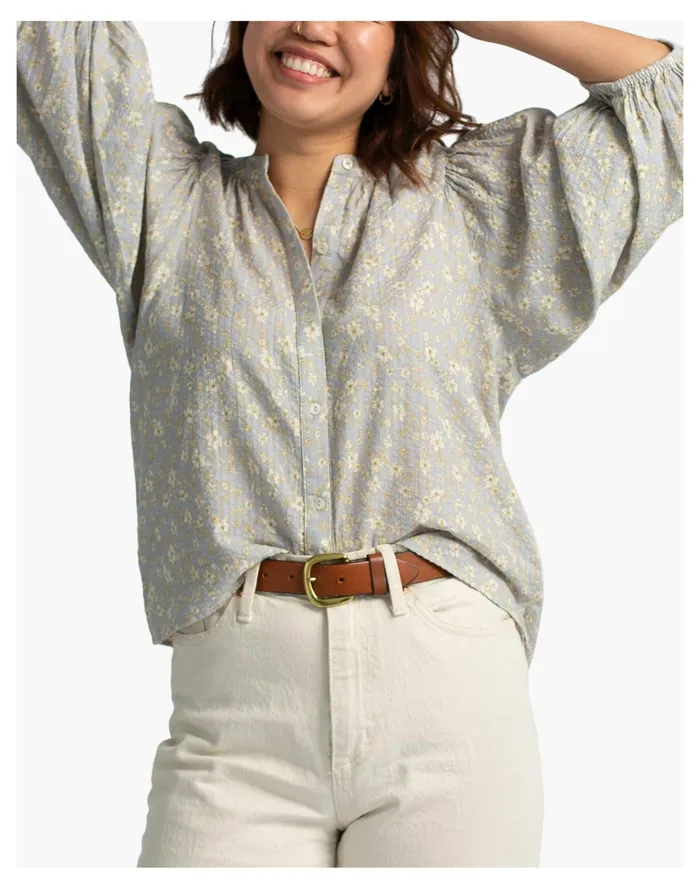 Women HarperSage Terrace Blouse Light Blue Madewell Tops and Shirts Women HarperSage Terrace Blouse Light Blue Madewell Tops and Shirts