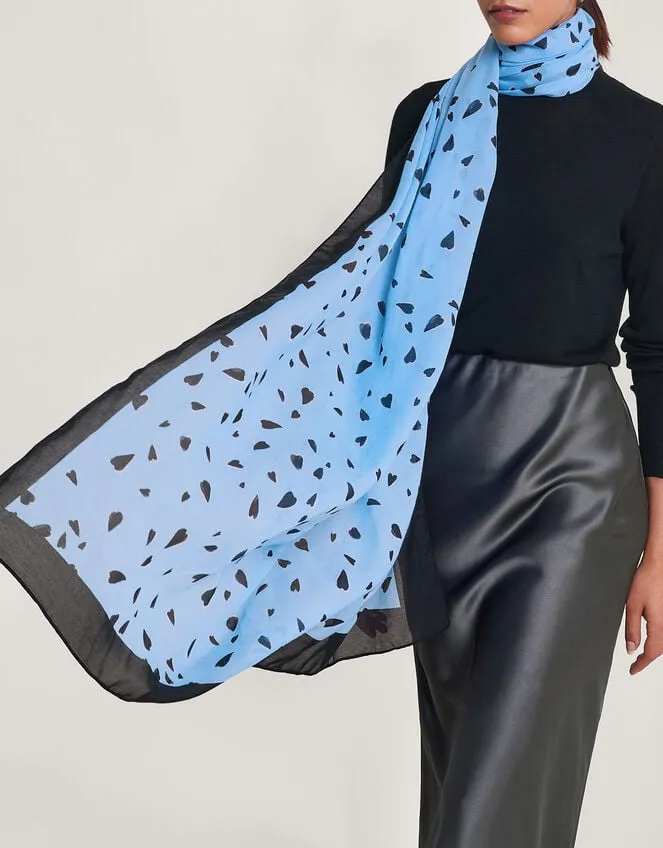 Women Heart Print Lightweight Scarf Monsoon Scarves