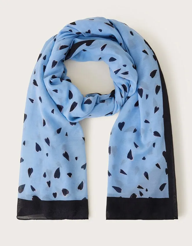 Women Heart Print Lightweight Scarf Monsoon Scarves