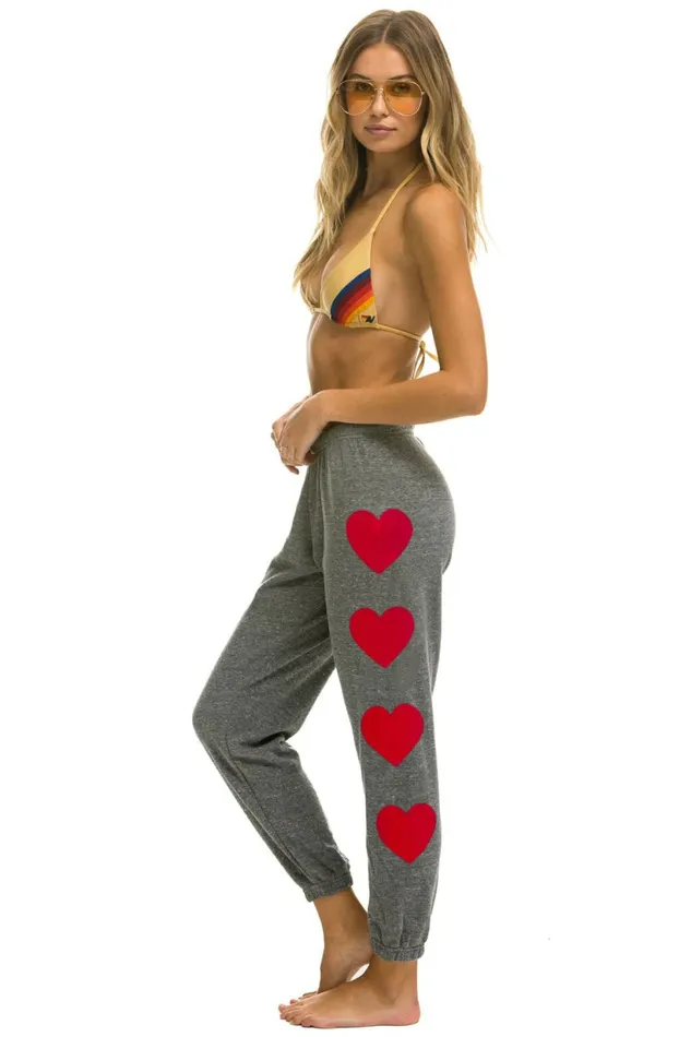 Women HEART STITCH 4 SWEATPANTS 8211 HEATHER GREY Aviator Nation Sweatpants