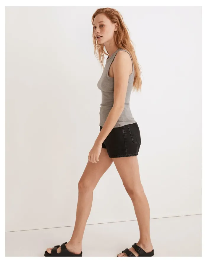 Women Heathered Brightside Tank Top Hthr Graphite Madewell Tees Women Heathered Brightside Tank Top Hthr Graphite Madewell Tees
