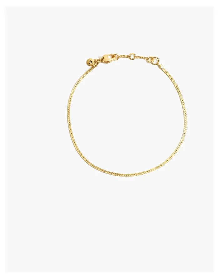 Women Herringbone Chain Anklet Vintage Gold Madewell Bracelets