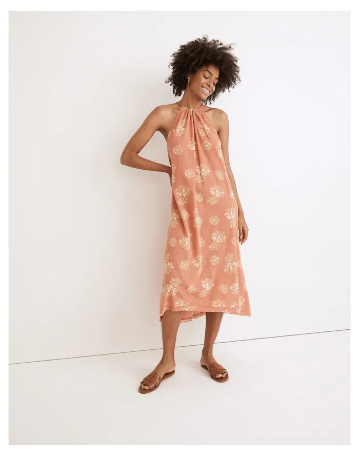 Women High Neck Cover Up Maxi Dress In Moody Blooms Sweet Dahlia Madewell Swim
