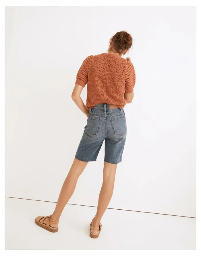 Women High Rise Long Denim Shorts In Brightwood Wash Brightwood Wash Madewell Shorts Women High Rise Long Denim Shorts In Brightwood Wash Brightwood Wash Madewell Shorts