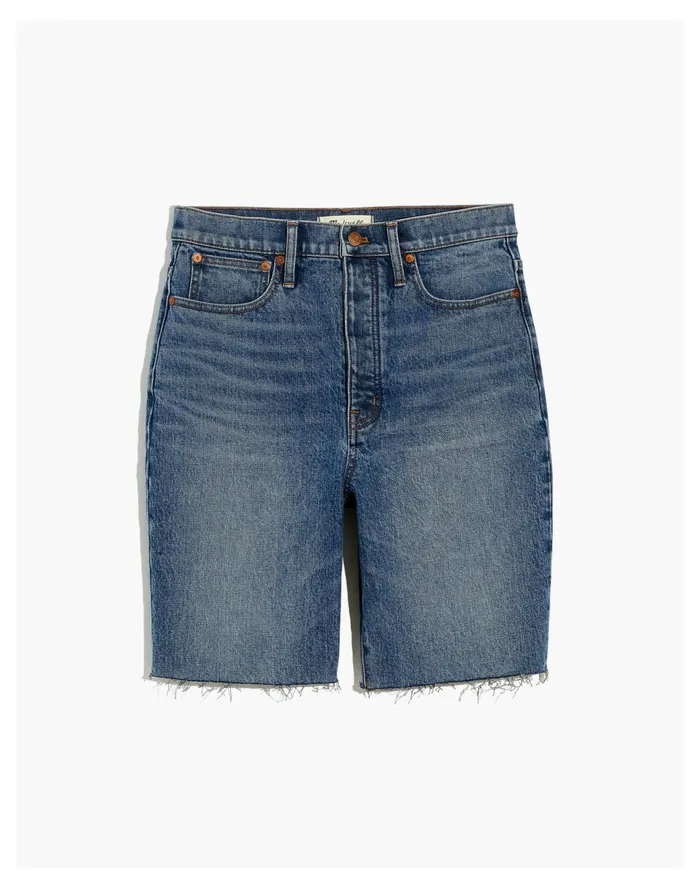 Women High Rise Long Denim Shorts In Brightwood Wash Brightwood Wash Madewell Shorts Women High Rise Long Denim Shorts In Brightwood Wash Brightwood Wash Madewell Shorts
