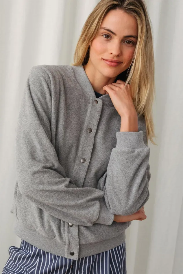 Women Jackets Women 8211 Edgell 8211 Grey Melange TWOTHIRDS Sweatshirts